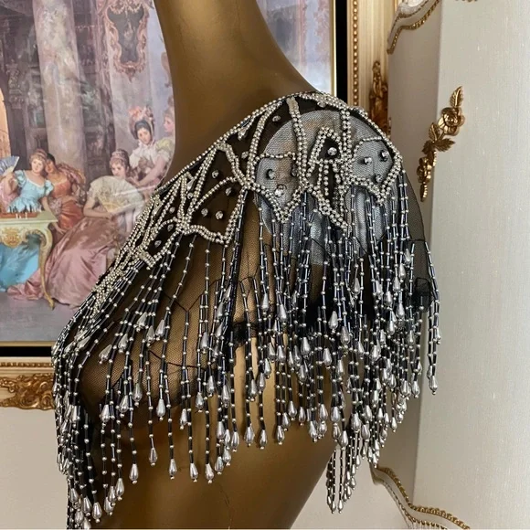 Vintage Beaded Shawl - Picture 3 of 7